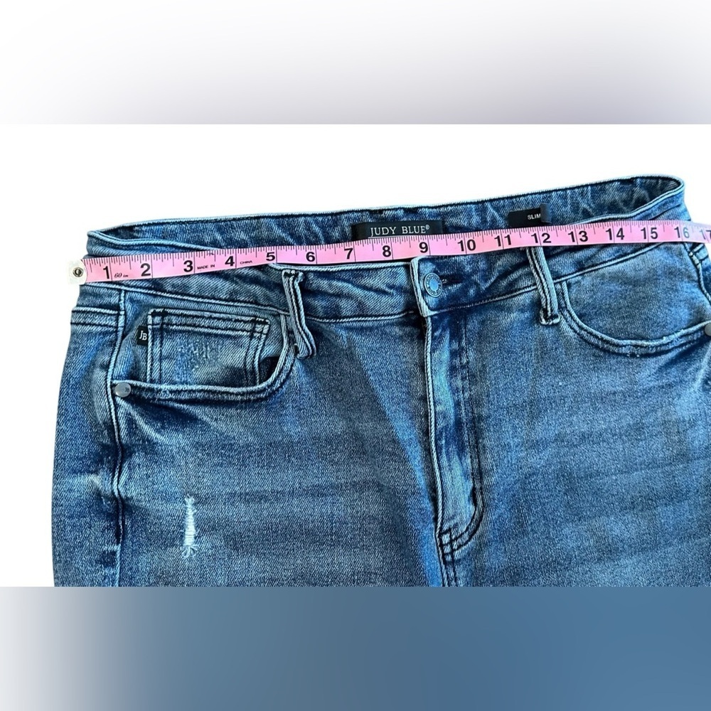 Women’s JUDY BLUE Distressed Slim Fit Jeans Size 13/31 - Picture 5 of 9